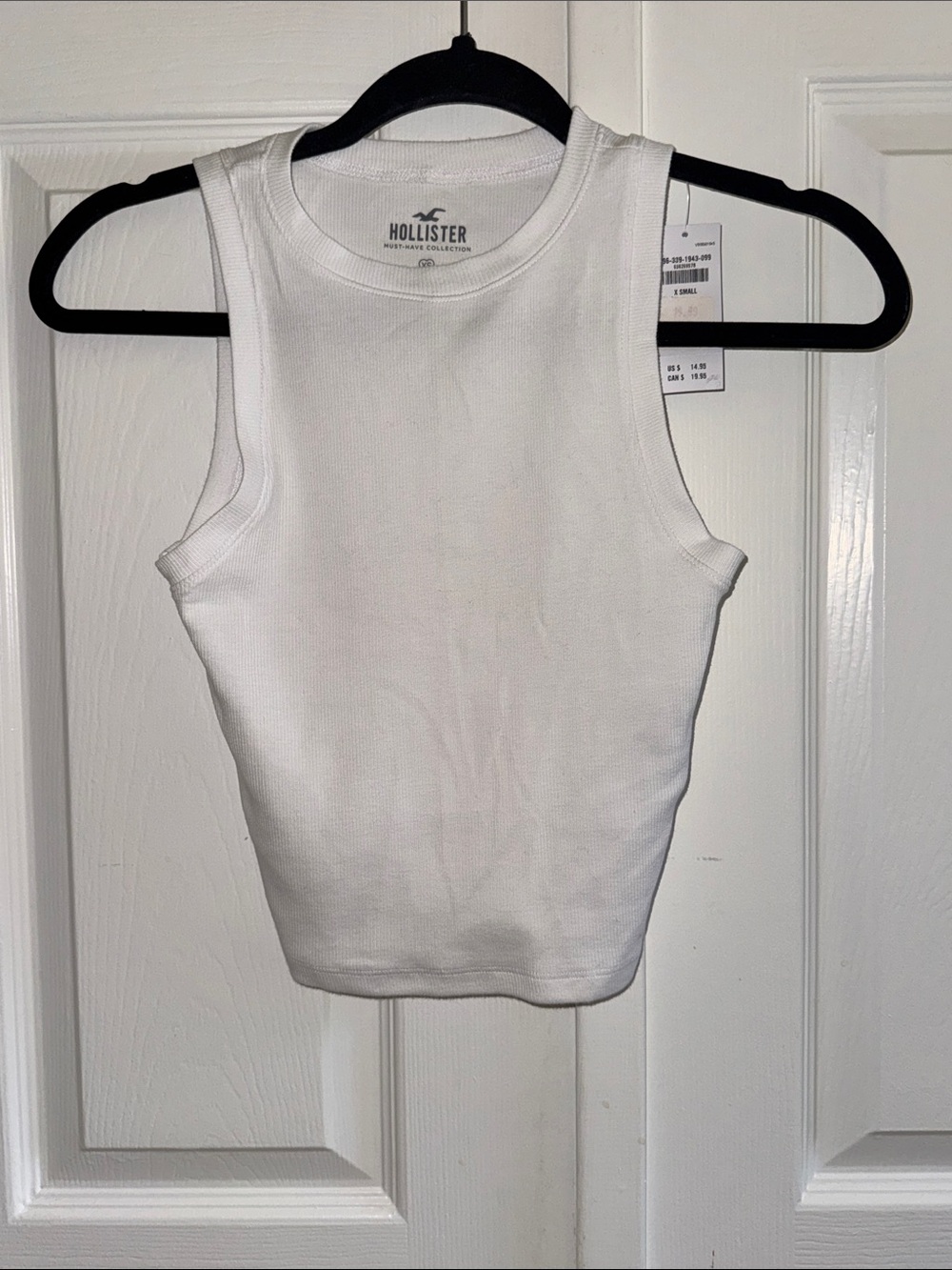 BNWT Hollister White Ribbed Slim Tank